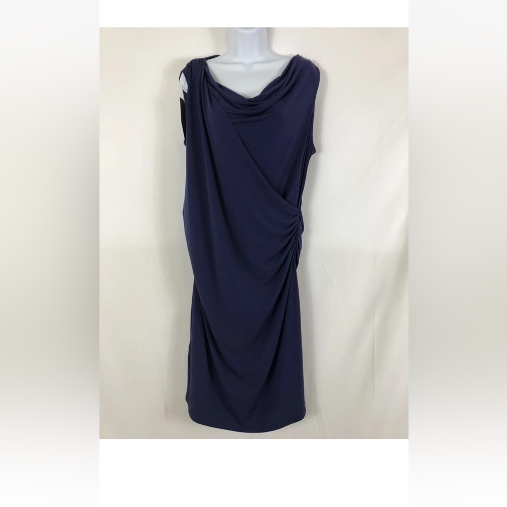 NWT Victor Alfaro Women's Sleeveless Ruched Purple Dress Size Large